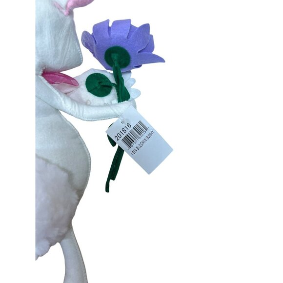 2016 ANNALEE 14" White & Pink Spring Easter Bunny Rabbit Puff Tail w Flowers New - Picture 9 of 10